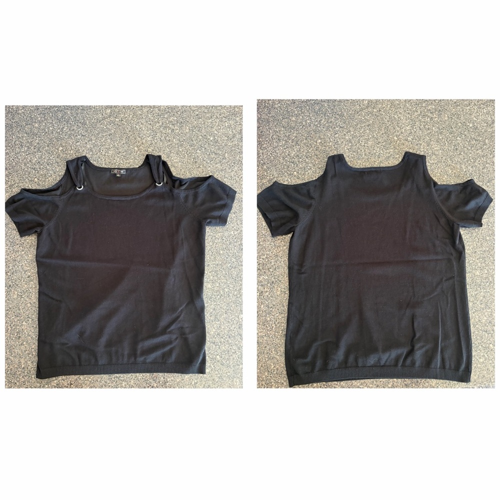 Women’s Black Cold Shoulder Top